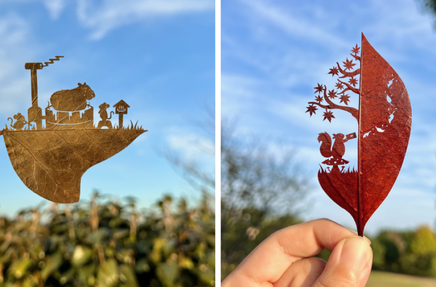  15 Designs d’art des feuilles ludiques et impressionnantes par l’artiste japonais Lito