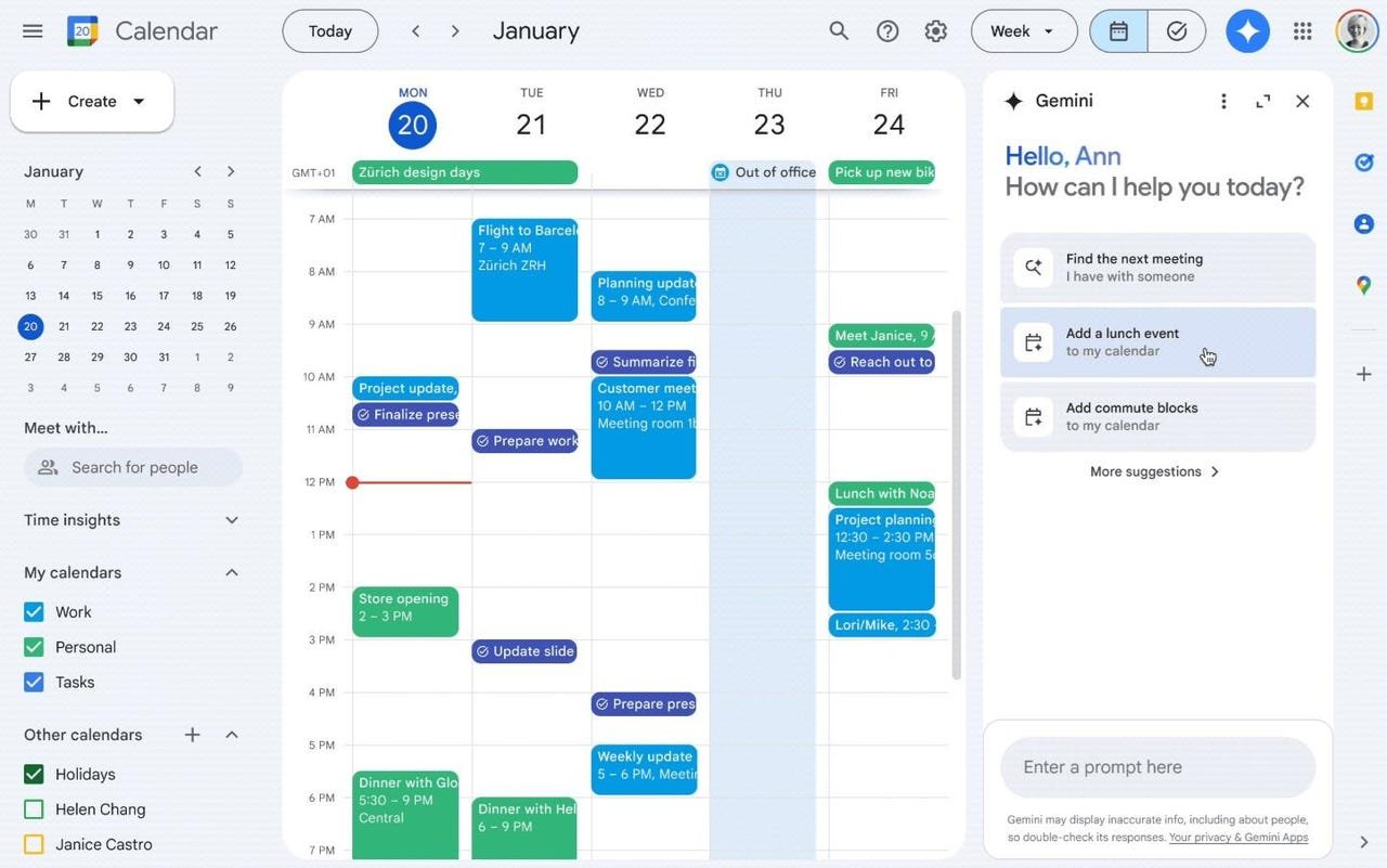 Gémeaux dans le google-calendar