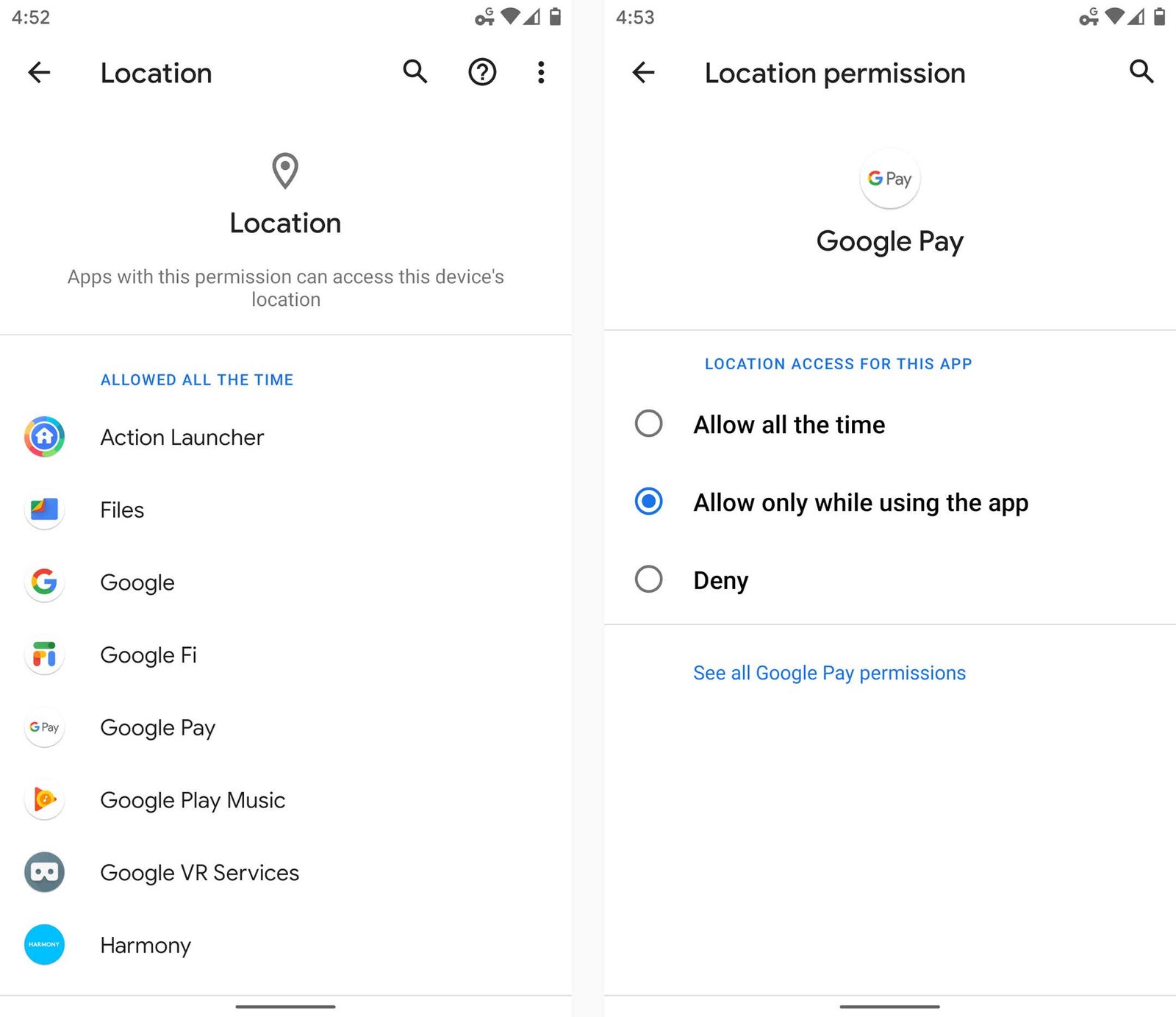 Versions Android 10 Confidentialité