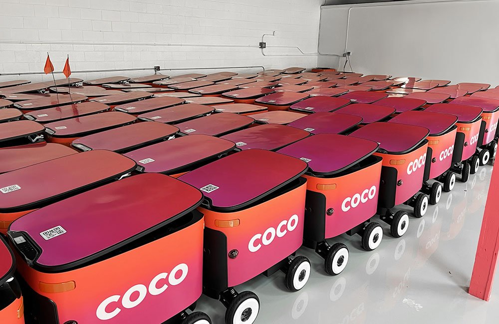Une flotte de robots de livraison autonomes de Coco.