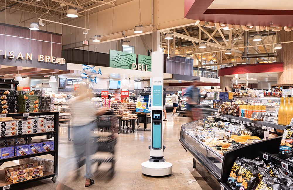 Robot de décompte de Simber dans une épicerie.