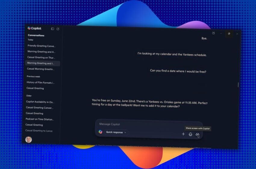 La vision du copilote de Microsoft peut maintenant voir et analyser l’écran de l’ensemble de votre PC – pas seulement ce qui est dans Edge