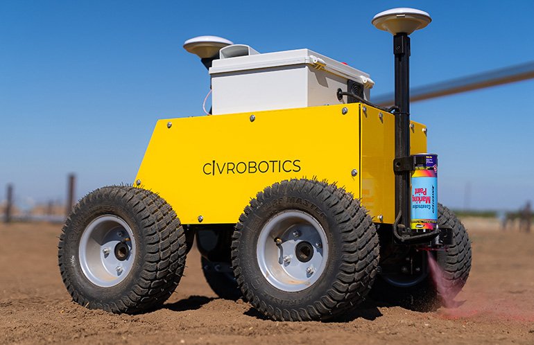 Civ Robotics a collecté un financement pour son robot d'arpentage Civdot, illustré ici.